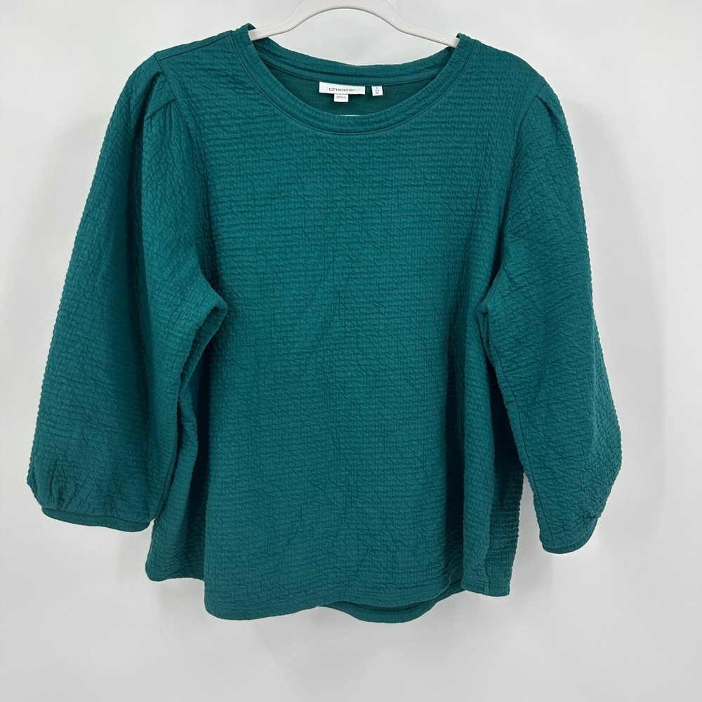Chicos Womens Jewel Tone Minimalist Top Size XL Business Casual Office‎ Modest